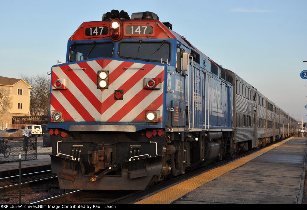 Commuter comes into the station